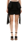 ALEXANDER MCQUEEN PEPLUM SHORTS WITH LACE,620243 QEABL 1000