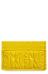 Gucci Gg Rhombus Quilted Leather Card Case In Yellow