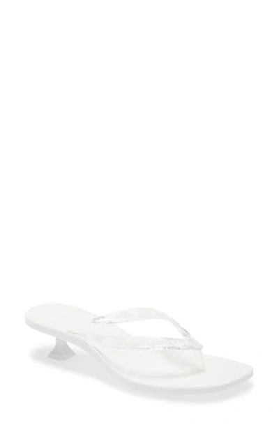 Sigerson Morrison Women's Jewel Kitten-heel Sandals In White/ Clear