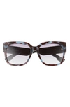 Dior 58mm Special Fit Butterfly Sunglasses In Blue Havana/ Violet