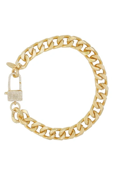 Ettika Chunky Pavé Clasp Anklet In Gold