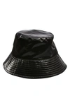 Topshop Vinyl Bucket Hat In Black
