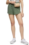 Topshop '90s Runner Shorts In Olive