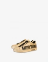 Moschino Men's Shoes Leather Trainers Sneakers In Gold