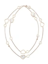 Chopard Women's Happy Hearts 18k Rose Gold, Diamond & Mother-of-pearl 2-strand Station Necklace