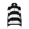 BURBERRY ZIP DETAIL STRIPED COTTON PIQUE OVERSIZED RUGBY SHIRT,3355627