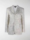 Comme Des Garçons Floral Patterned Buttoned Blazer In Gold