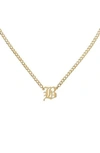 ADINAS JEWELS PERSONALIZED OLD ENGLISH INITIAL CUBAN CHAIN NECKLACE,NP1015