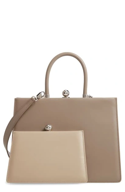 Ratio Et Motus Twin Frame Leather Satchel In Earth/ Mouton