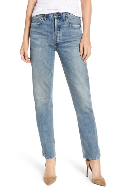 Citizen Of Humanity Blue Charlotte High-rise Straight Jeans In Light Wash