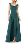 Kay Unger Jumpsuit Gown In Evergreen