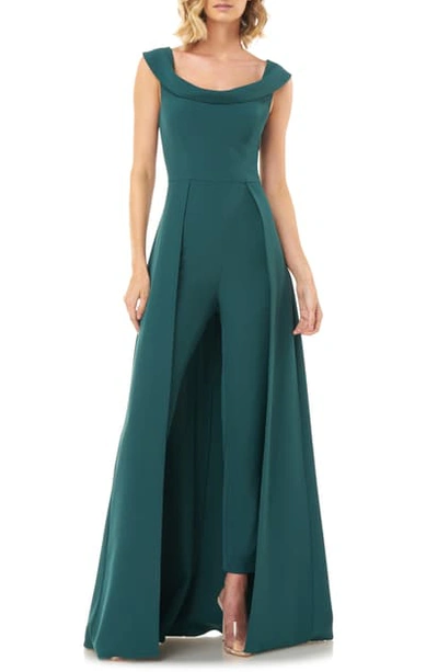 Kay Unger Jumpsuit Gown In Evergreen