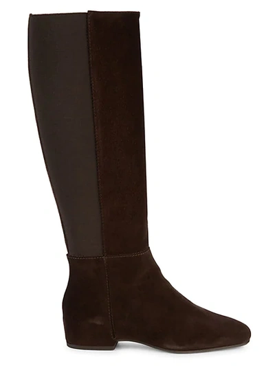 Aquatalia Round-toe Suede Boots In Espresso