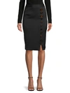 AVANTLOOK BUTTON-ACCENT PENCIL SKIRT,0400012394574