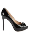 VALENTINO GARAVANI PATENT LEATHER PEEP-TOE PUMPS,0400011481196