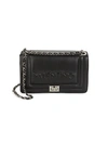 Valentino By Mario Valentino Alice Sauvage Leather Chain Strap Crossbody In Black