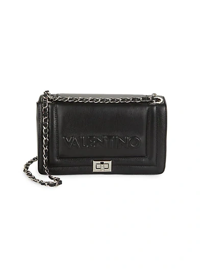 Valentino By Mario Valentino Alice Sauvage Leather Chain Strap Crossbody In Black