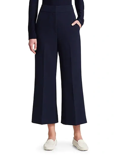 St John Bella Cropped Flared Pants In Navy