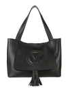 VALENTINO BY MARIO VALENTINO OLLIE PEBBLED LEATHER TASSEL TOTE,0400012116040