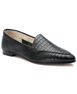 womens black croc loafers