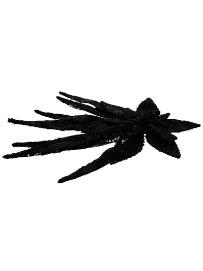 N°21 Sequin-embellished Brooch In Black