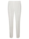 Brunello Cucinelli Silk Crepe Pull On Pant In White
