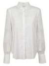 BRUNELLO CUCINELLI LACE-SLEEVED SHIRT,11326089