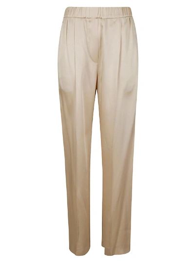 Brunello Cucinelli High-rise Ribbed Trousers In Beige