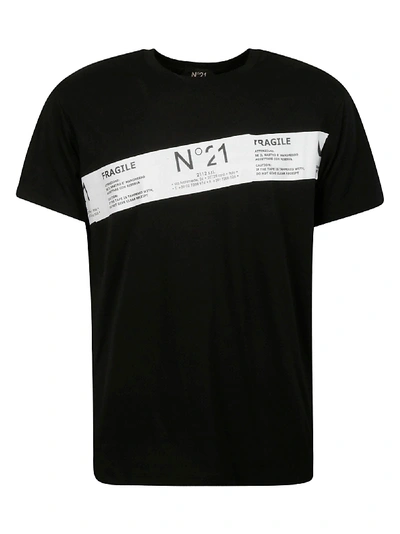 N°21 Printed Detail T-shirt In Black