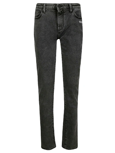 Off-white Skinny Jeans In Dark Grey