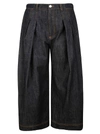 JW ANDERSON PLEATED CROPPED DENIM TROUSERS,11325725