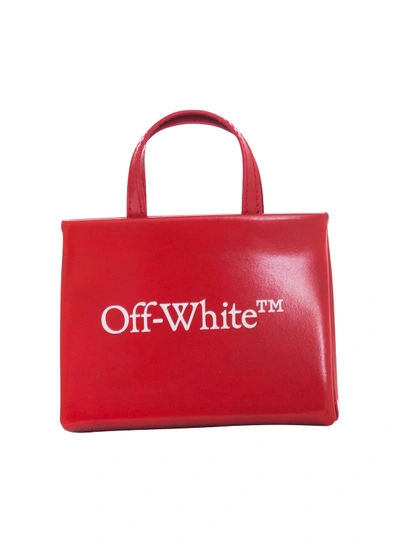 Off-white Off White Logo Print Tote Bag In Red White
