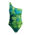 VERSACE JUNGLE PRINT ONE-SHOULDER SWIMSUIT,15292811