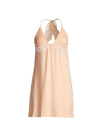 La Perla Stretch Lace Chemise In Petal Pink