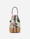 DOLCE & GABBANA SMALL DG MILLENNIALS BAG IN CANVAS WITH FLORAL PRINT