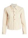 L Agence Janelle Slim Trucker Jacket In Coconut Coco