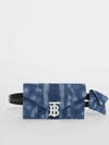 BURBERRY Belted Quilted Denim TB Envelope Clutch