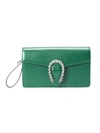 Gucci Dionysus Leather Clutch In Emerald