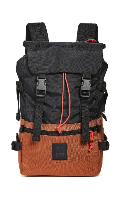 Topo Designs Classic Rover Backpack In Black/clay