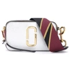 Marc Jacobs The Snapshot Leather Crossbody Bag In Argento