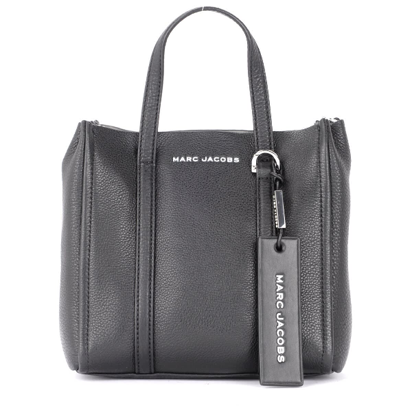 Marc Jacobs The Tag Tote Shoulder Bag Made Of Black Grained Leather In Nero | ModeSens