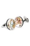 M-CLIPR ABALONE CUFF LINKS,SS-CLB-YLAB-EB