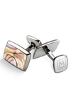 M-CLIPR M-CLIP ABALONE CUFF LINKS,SS-CLR-YLAB