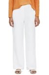 Eileen Fisher Plus Size Slub Straight-leg Full Length Pants In White
