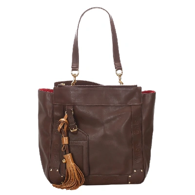 Pre-owned Chloé Brown Leather Eden Tote Bag