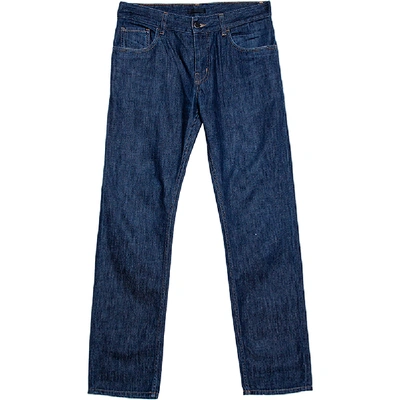 Pre-owned Prada Indigo Denim Straight Fit Jeans S In Blue