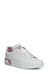 Dolce & Gabbana Dolce&gabbana Portofino Platform Sneaker In White/ Pink