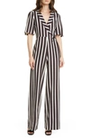 ALICE AND OLIVIA LUANA STRIPE WRAP FRONT JUMPSUIT,CC002P60807