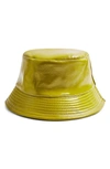 Topshop Vinyl Bucket Hat In Olive