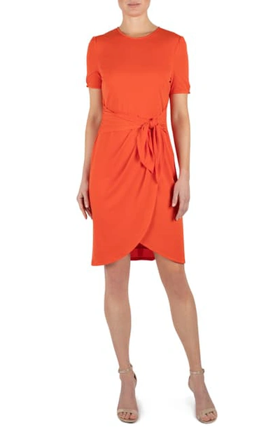 Julia Jordan Round Neck Short Sleeve T-shirt Dress In Orange